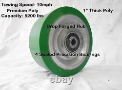 10 x 3 Heavy Duty Polyurethane Towing Caster Wheel 5200 lb Capacity/ MFG. USA