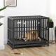 45'' Heavy Duty Dog Pet Crate Kennel Cage Playpen Metal With Tray Castor
