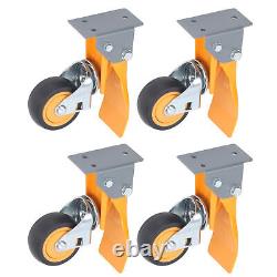 4Pcs Workbench Casters Kit 360°Rotatable Elevated Heavy Duty Wheel With Brake