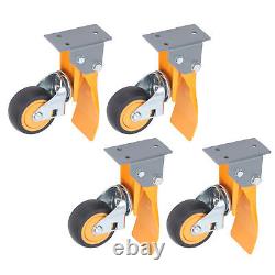 4Pcs Workbench Casters Kit 360°Rotatable Elevated Heavy Duty Wheel With Brake