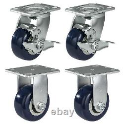 4X 2 Heavy Duty Casters Polyurethane Wheel Capacity up to 600-2400 LB
