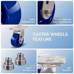 4X 2 Heavy Duty Casters Solid Polyurethane Wheel Capacity up to 750-3000 LB