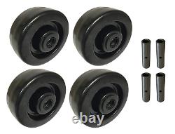 4 Heavy Duty Caster Set 4 5 6 8 Phenolic Wheel with Bearing & Kit 8 B & B