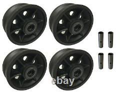 4 Heavy Duty Caster Wheels Set 4 5 6 8 V-Groove Wheel Set With Bearing&Kit