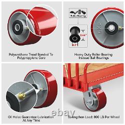 4 Inch Caster Wheels Heavy Duty, Polyurethane on Steel Wheel, 1/2 Bore Set of