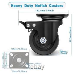 4-Inch Heavy Duty Casters Set of 4, Industrial 4 In Super Heavy Duty Casters