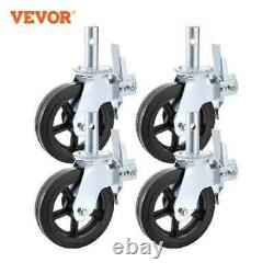 4 Pack 8 x 2 Inch Heavy Duty Scaffolding Rubber Swivel Caster With Dual Locking