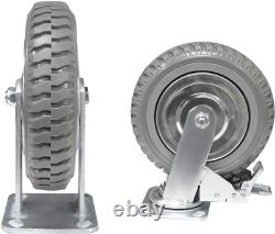 4 Pack Heavy Duty Caster Wheels 8 Inch Anti-Skid Swivel Plate Caster with 360 De