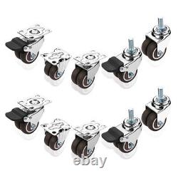 4x Rubber Casters Heavy Duty Safety Brake Wheels 22.53 For Wire Shelving Rack
