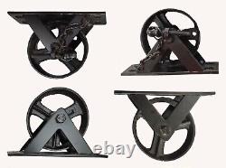 5 Black Caster Wheel With Locks / Black Industrial Heavy Duty Caster Wheels