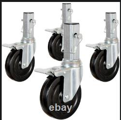 5 in. Caster Wheel with Locking Pin, Heavy Duty Dual Locking Casters Set Of 4