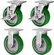 6x2 Heavy Duty Casters -industrial Casters, Polyurethane On Aluminum Caster Whe
