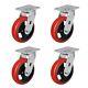 6x 2 Heavy Duty Casters Polyurethane Caster With Capacity Up To 1200-4800 Lb