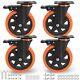 6 Inch Caster Wheels 3000 Lbs Heavy Duty Casters Set Of 4 With Brake Sale New