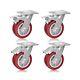 6 Inch Caster Wheels, Casters Set Of 4 Heavy Duty Swivel Casters With Brake