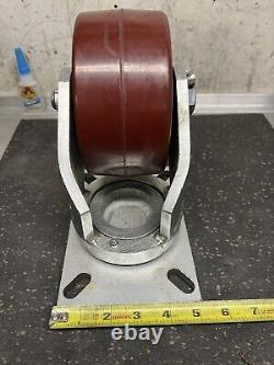 6 Inch Extra Heavy Duty Red Poly on Cast Iron Wheel Swivel Top Plate Caster