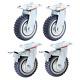 6 Inch Heavy Duty Plate Casters Wheels Set Of 4 Swivel Casters 1322lbs Smooth Si