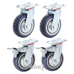 6 Inch Heavy Duty Plate Casters Wheels Set of 4 Swivel Casters 1322Lbs Smooth Si