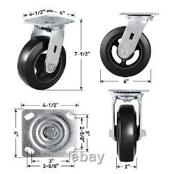 6 Inch Rubber on Cast Iron Wheel Heavy Duty, Capacity 1000-4000LB