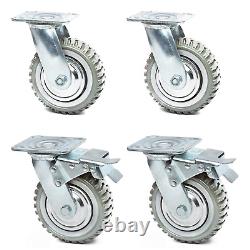 6 Inches Heavy Duty Rubber Caster Wheels Anti-Skid Swivel Casters Wheels with 36