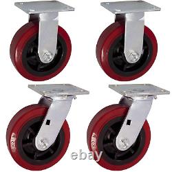 6 X 2 Heavy Duty Caster Set of 4-2 Swivel Casters and 2 Rigid Casters 3600 L