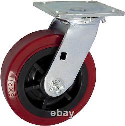 6 X 2 Heavy Duty Caster Set of 4-2 Swivel Casters and 2 Rigid Casters 3600 L
