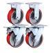 6 X 2 Heavy Duty Metal Casters With Poly Tread Set Of 4 Wheels 2 Fixed 2 Swive