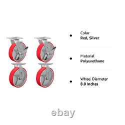 8X 2 Heavy Duty Casters Industrial Casters Polyurethane Caster with Strong L