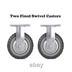 8 Heavy Duty Caster Wheels Set of 4 Load 2200lbs Premium Rubber No Noise Cas