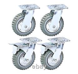 8 inch Caster Wheels Heavy Duty 4 Pack Anti-Skid Swivel Caster Mute with 360