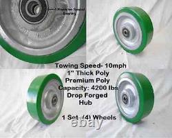 8 x 3 Heavy Duty Polyurethane Towing Caster Wheel 4200 lbs each / MFG. USA (4)
