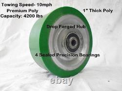 8 x 3 Heavy Duty Polyurethane Towing Caster Wheel 4200 lbs each / MFG. USA (4)