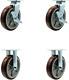 Brand 8 Inch Heavy Duty Swivel Casters Set Of 4 Polyurethane Caster Wheels 4,0