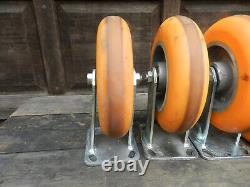 CC Apex CCAPEX 8 x 2 Heavy Duty Rigid Polyurethane Caster Wheels Lot of 5 Tota