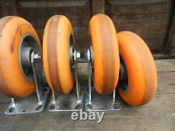 CC Apex CCAPEX 8 x 2 Heavy Duty Rigid Polyurethane Caster Wheels Lot of 5 Tota