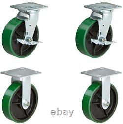 CasterHQ Set Of 4 Heavy Duty Casters 4 x 2 Heavy Duty Caster Set with Green