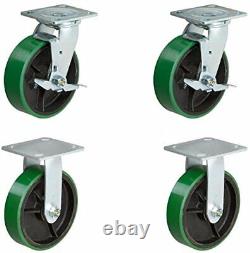 CasterHQ Set Of 4 Heavy Duty Casters 5 x 2 Heavy Duty Caster Set with Green