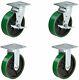 Casterhq Set Of 4 Heavy Duty Casters 8 X 2 Heavy Duty Caster Set With Green