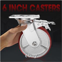 Casters Set of 4 Heavy Duty 6 Inch Caster Wheels Locking Casters with No Nois