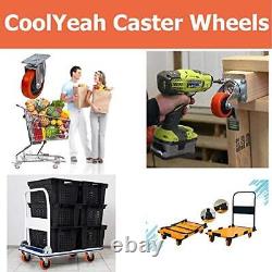 CoolYeah 4 inch Swivel Plate PVC Caster Wheels Industrial Premium Heavy Duty