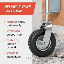 Heavy-Duty 8-Inch Gate Wheel Spring-Loaded Caster for Wooden or Metal Gates