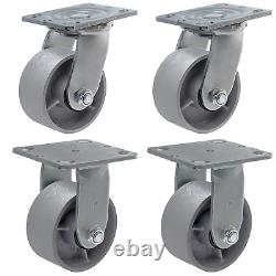 Heavy Duty Caster Steel Cast Iron Wheel, Tool Box and Workbench Caster-Set of 4