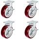 - Heavy Duty Polyurethane Swivel Casters With Brakes 6 X 2 Size (pack Of 4)
