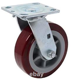 ICON Caster Wheels 6 x 2 PRO Heavy Duty Industrial Casters, Top Plate 4 x