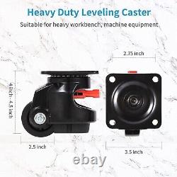 Nefish Leveling Casters Set of 4 Heavy Duty 80F, Retractable Caster Wheel