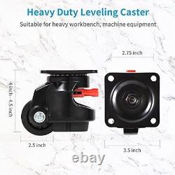Nefish Leveling Casters Set of 4 Heavy Duty 80F Retractable Caster Wheel for