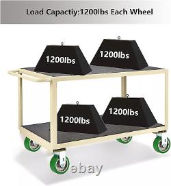 Set Of 4 6X2 Heavy Duty Casters Industrial Casters Polyurethane Aluminum Wheel