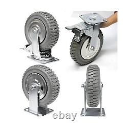 Uyoyous 8 Inch Solid Caster Wheels Casters Heavy Duty Anti-Skid Polychloride