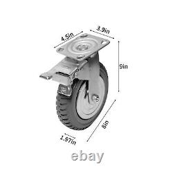 Uyoyous 8 Inch Solid Caster Wheels Casters Heavy Duty Anti-Skid Polychloride