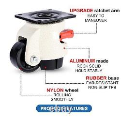 W B D WEIBIDA Leveling Casters Heavy Duty with Upgraded Ratchet Handle Design